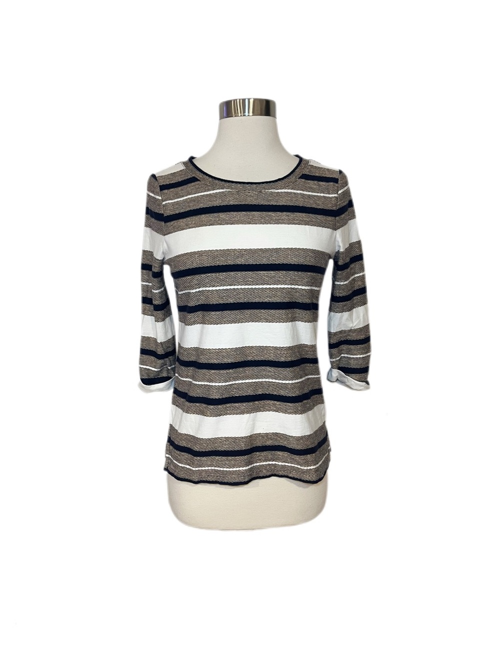 J. Crew Women’s XXS Striped Three Quarter Sleeved Top